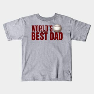 Simple World's Best Dad Typography Baseball Kids T-Shirt